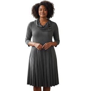 3/4‎ sleeve black stripe dress by Bethany.  Size Large